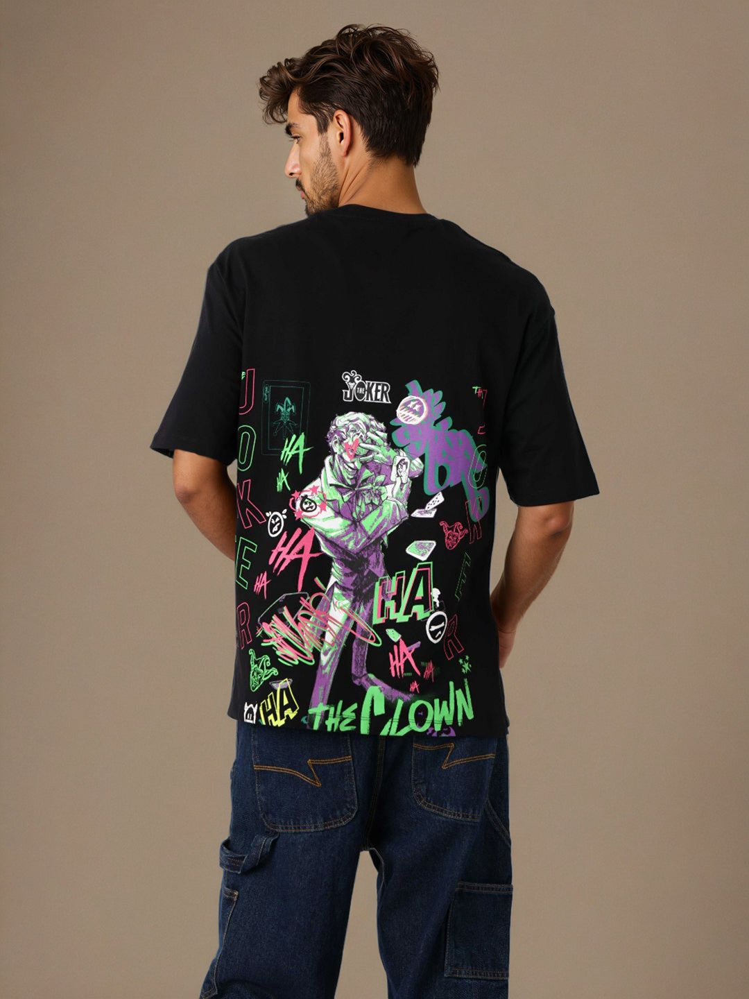 Men's Boxy Fit Joker Back Print T-shirt