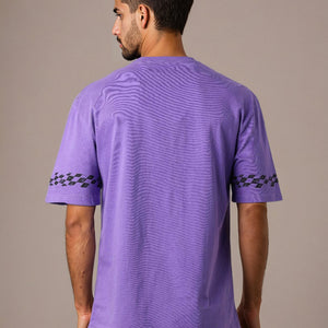 Men's Purple Boxy Fit Scooby-Doo Character Print T-Shirt