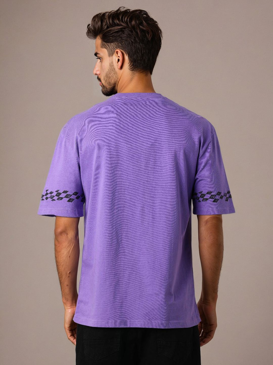 Men's Purple Boxy Fit Scooby-Doo Character Print T-Shirt