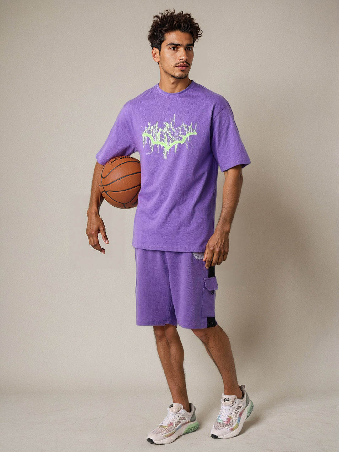 Men's Superman Printed Oversized Fit Shorts