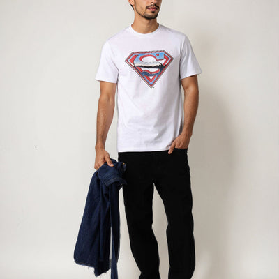 Men's Superman Printed Slim Fit T-shirt