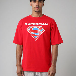 Men's Superman Back Printed Boxy Fit T-shirt