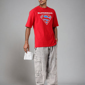 Men's Superman Back Printed Boxy Fit T-shirt