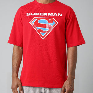 Men's Superman Back Printed Boxy Fit T-shirt