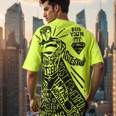 Men's Superman Back Printed Boxy Fit T-shirt