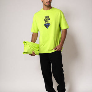Men's Superman Back Printed Boxy Fit T-shirt