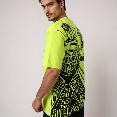 Men's Superman Back Printed Boxy Fit T-shirt