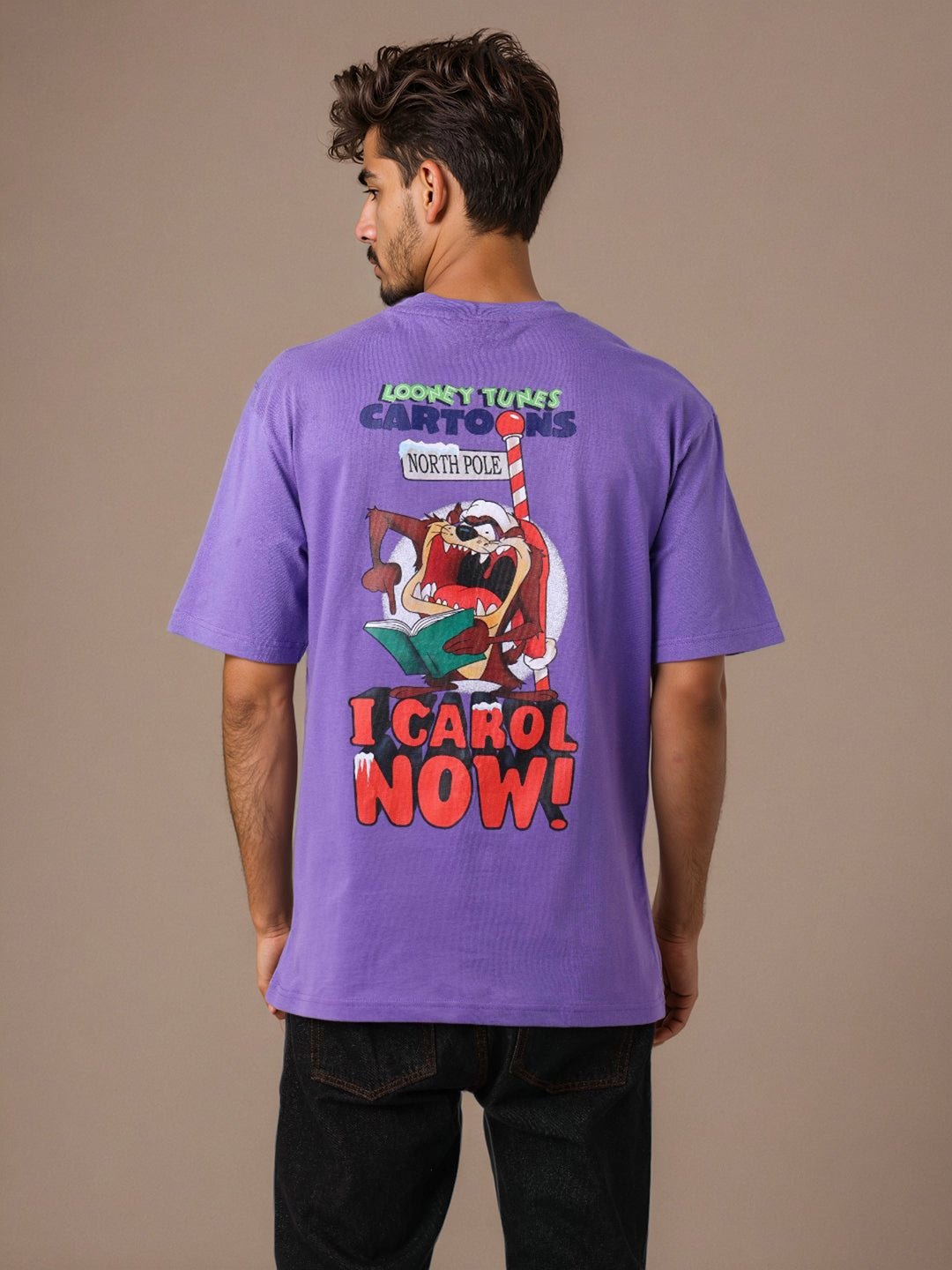 Men's Looney Tunes Back Printed Boxy Fit Tshirt