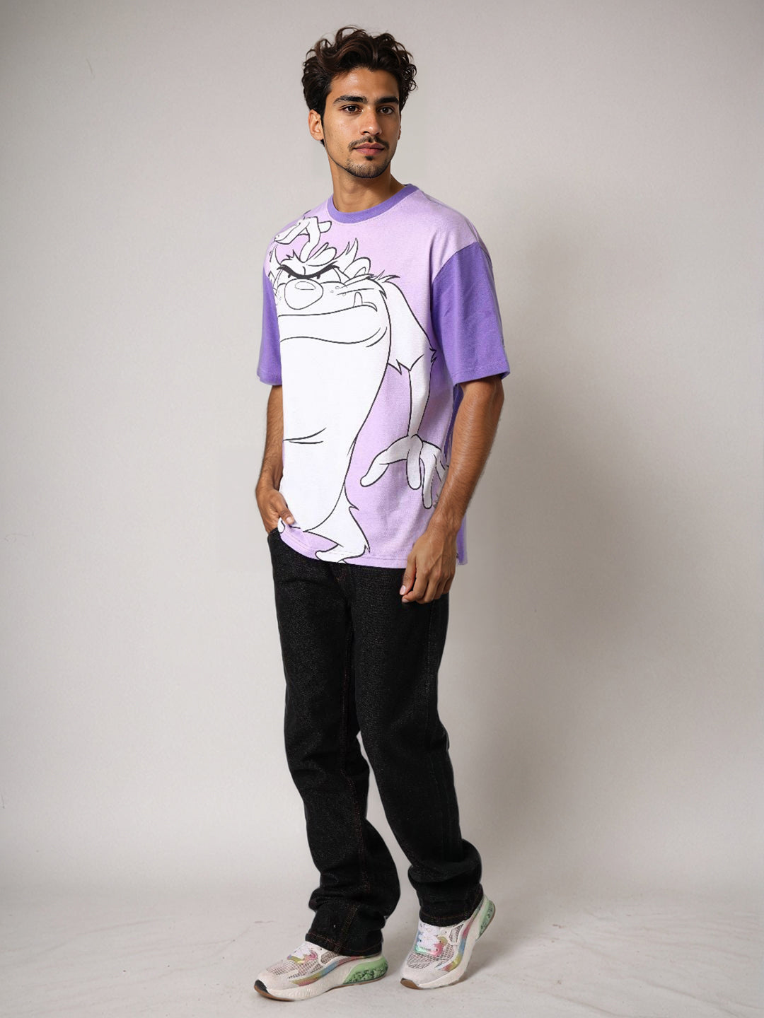 Men's Looney Tunes Back Printed Boxy Fit Tshirt