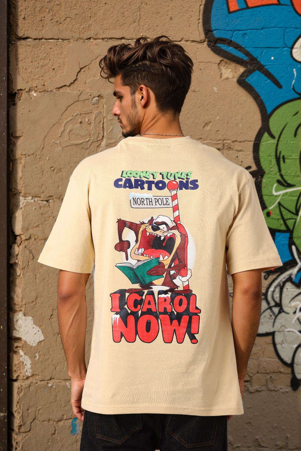 Men's Looney Tunes Back Printed Boxy Fit T-shirt