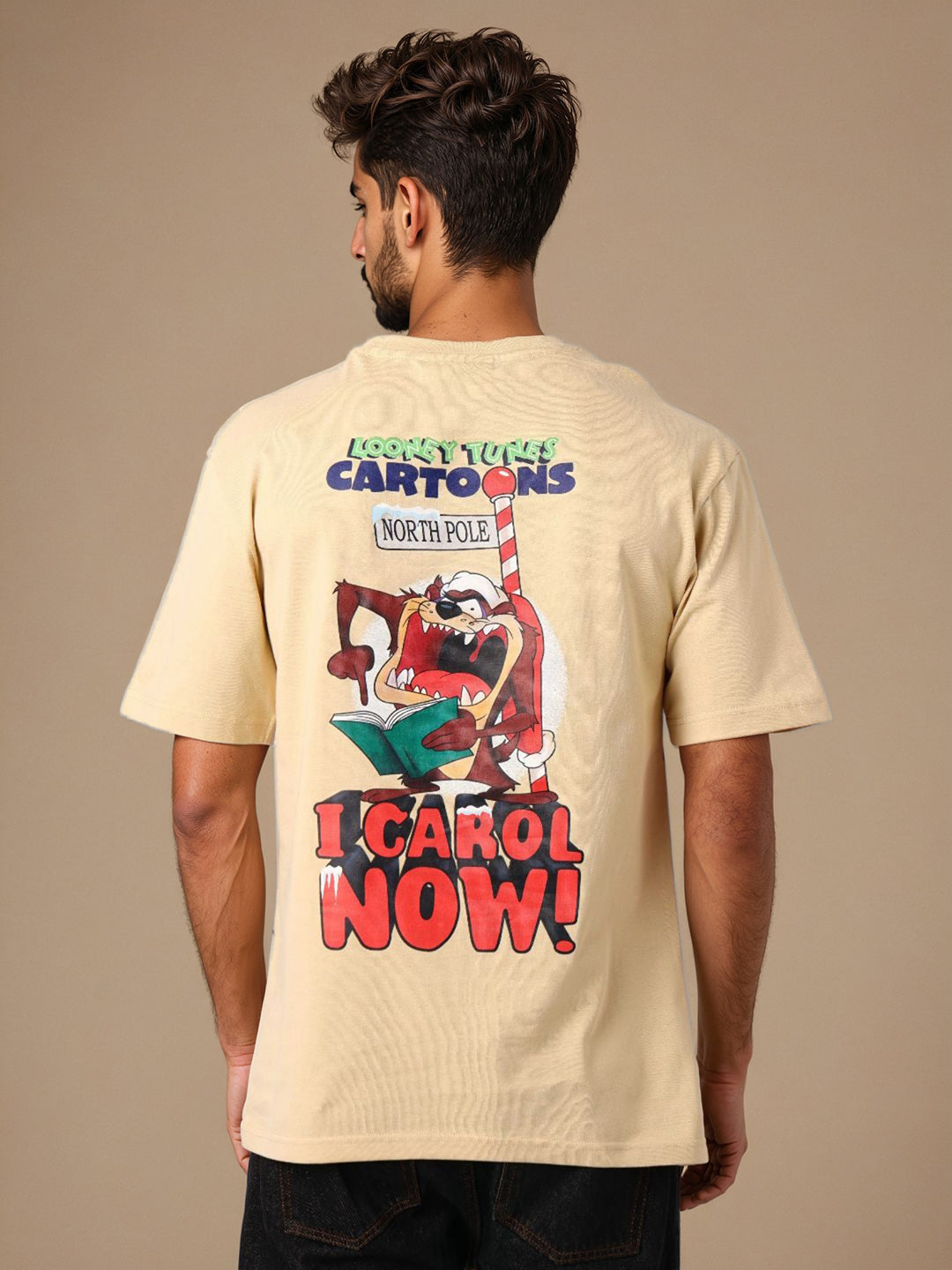 Men's Looney Tunes Back Printed Boxy Fit T-shirt