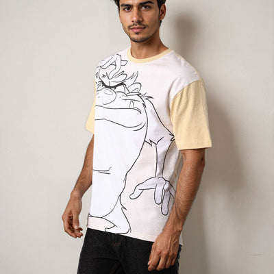 Men's Looney Tunes Back Printed Boxy Fit T-shirt