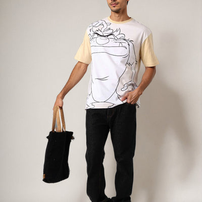 Men's Looney Tunes Back Printed Boxy Fit T-shirt