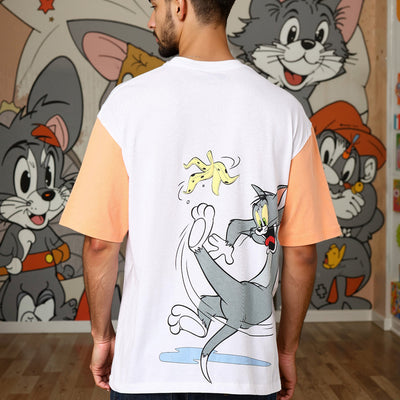 Men's Boxy Fit Tom & Jerry Back Print T-Shirt