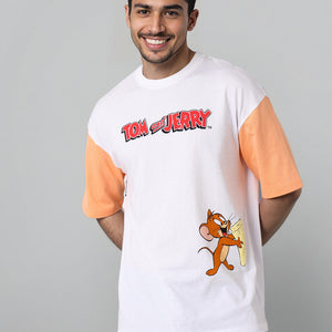 Men's Boxy Fit Tom & Jerry Back Print T-Shirt