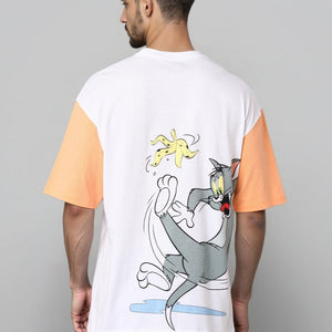 Men's Boxy Fit Tom & Jerry Back Print T-Shirt