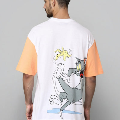 Men's Boxy Fit Tom & Jerry Back Print T-Shirt