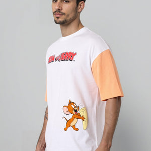 Men's Boxy Fit Tom & Jerry Back Print T-Shirt