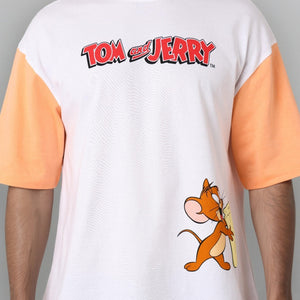 Men's Boxy Fit Tom & Jerry Back Print T-Shirt