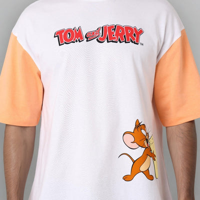 Men's Boxy Fit Tom & Jerry Back Print T-Shirt