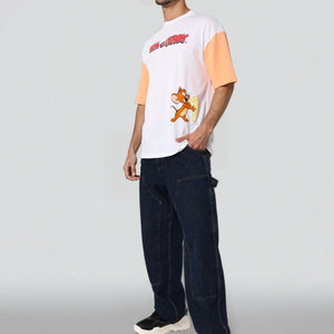 Men's Boxy Fit Tom & Jerry Back Print T-Shirt
