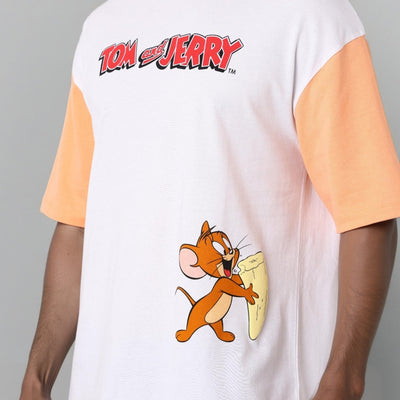 Men's Boxy Fit Tom & Jerry Back Print T-Shirt