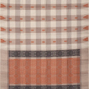 Off White Woven Rasipuram Cotton Saree With Checks