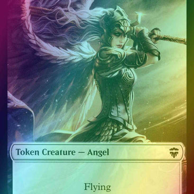 Angel Token (01) // Salamander Warrior Token (04) [Commander Legends Tokens] [Foil]
