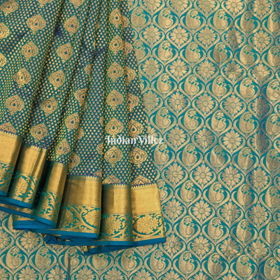 Sea Green Pure Kanjivaram Silk Saree