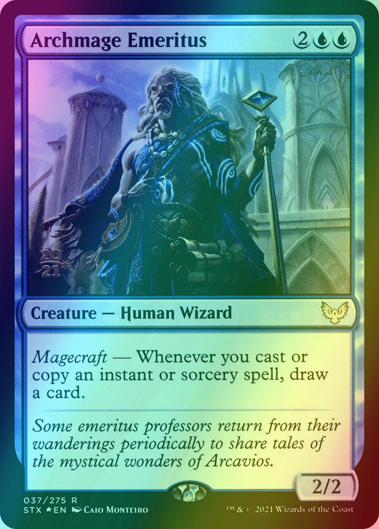 Archmage Emeritus [Prerelease] [37s] [Strixhaven: School of Mages Promos] [Foil]