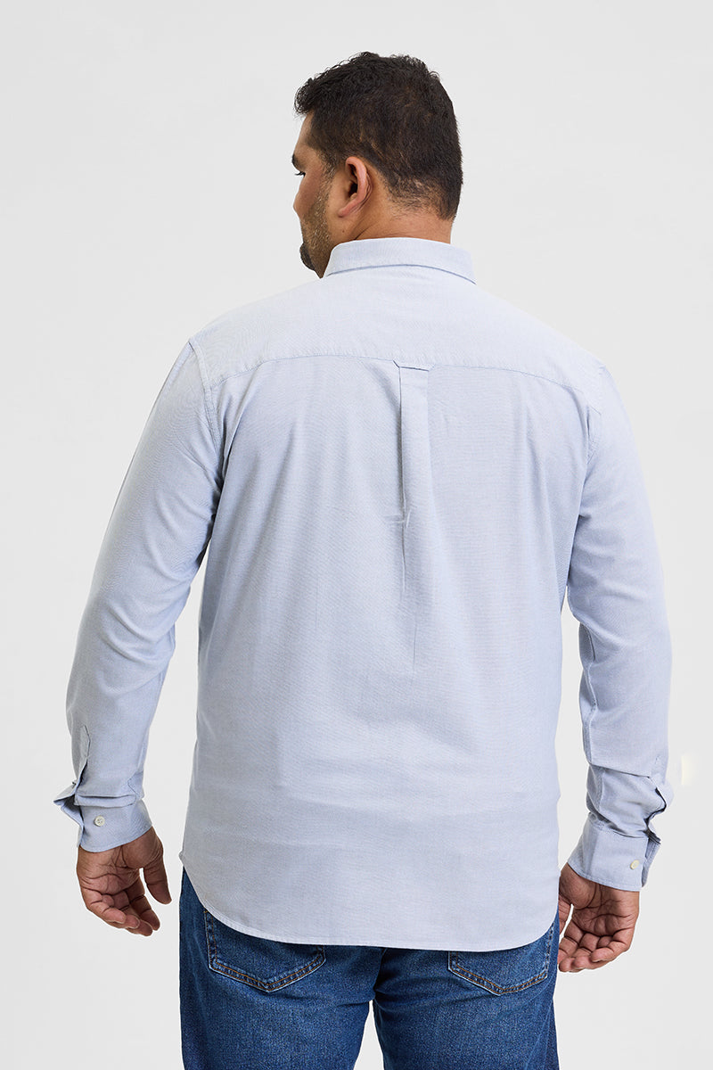 Light Grey Button Down Regular Fit Shirt