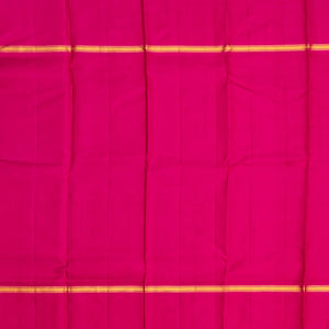 Yellow Handloom Kanchipuram Korvai Silk Saree With Checks & Ganga Jamuna Border