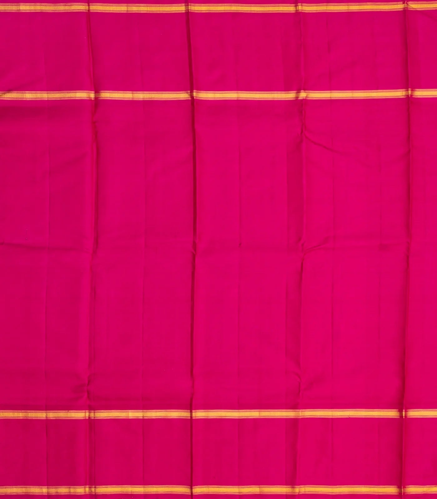 Yellow Handloom Kanchipuram Korvai Silk Saree With Checks & Ganga Jamuna Border