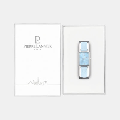 Ariane Women Quartz Blue Dial Analog Leather Watch 049D666