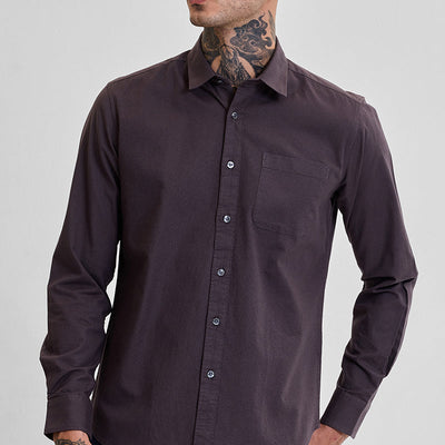 Dark Brown Slim Fit Shirt