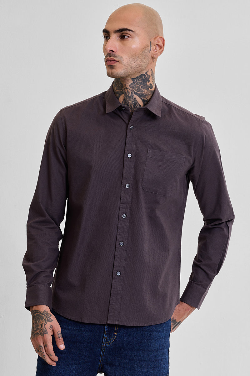 Dark Brown Slim Fit Shirt