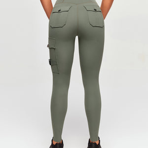 Cargo Fitness Leggings Plus - Camping Green