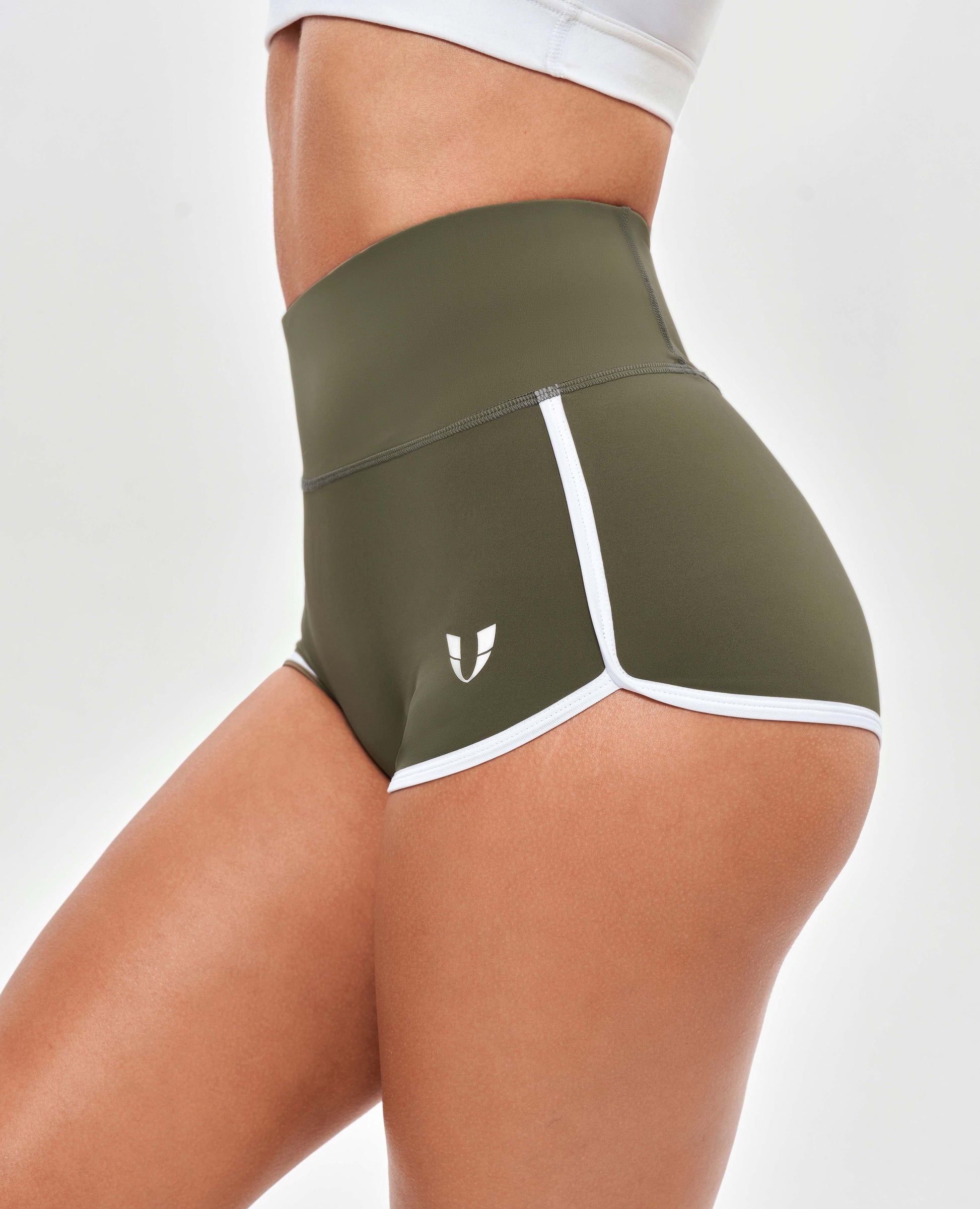 High Waist Short Shorts - Moss Green
