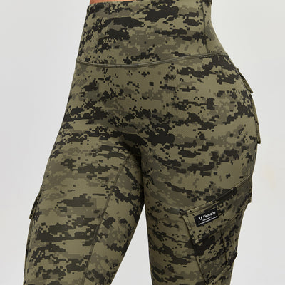 Solo Cargo Leggings - Army Green Camo