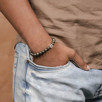 Pyrite Stone Beads Bracelet