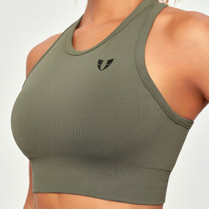 Seamless Padded Tank - Olive Green