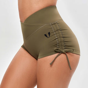 V-waist Scrunch Butt Shorts - Combat Green