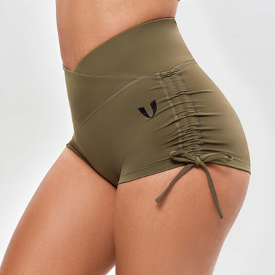 V-waist Scrunch Butt Shorts - Combat Green
