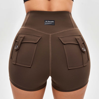 V-waist Cargo Shorts Plus-Dark Brown