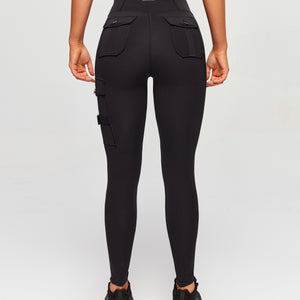 Cargo Fitness Leggings Plus - Black