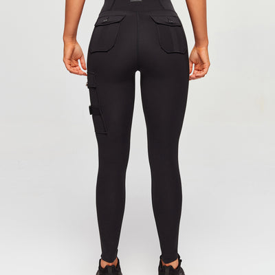 Cargo Fitness Leggings Plus - Black