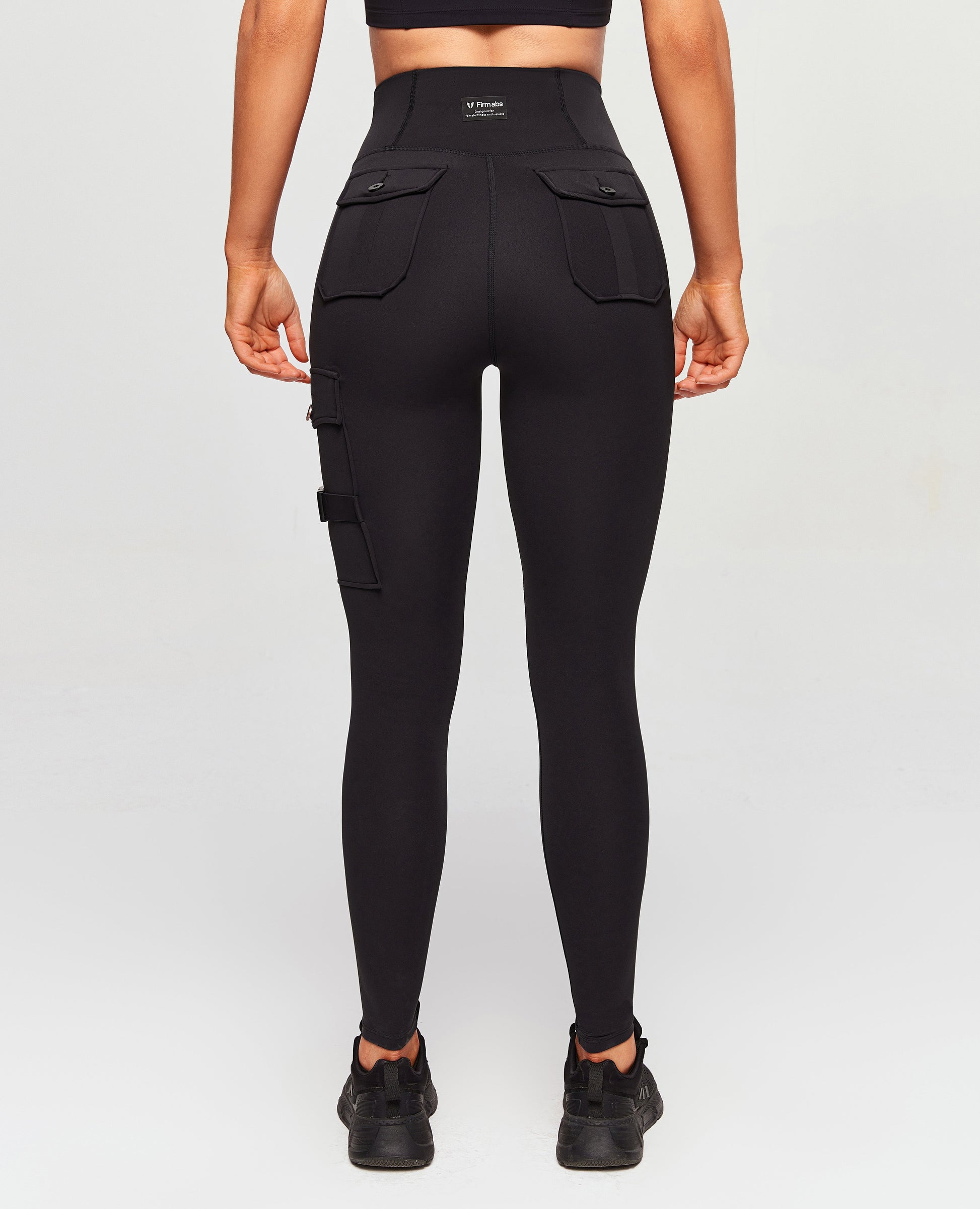 Cargo Fitness Leggings Plus - Black