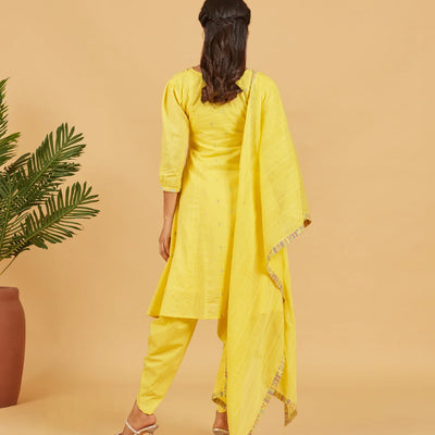 Sunshine Yellow Short Kurta Set