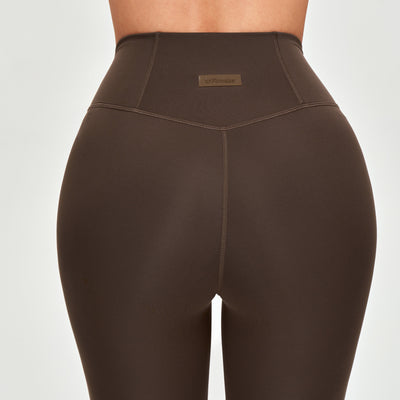 High Waisted Workout Leggings - Brown