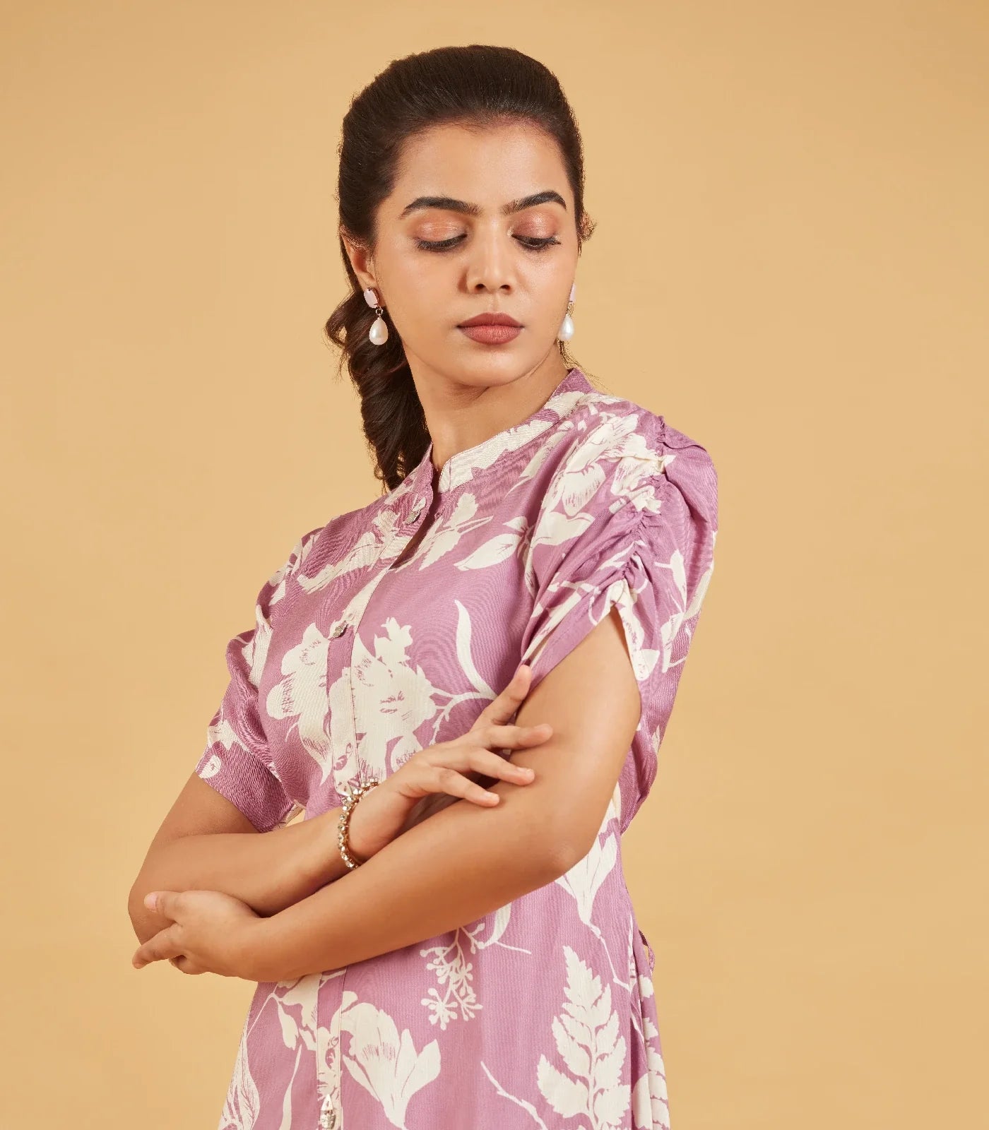 Mauve Floral Dress
